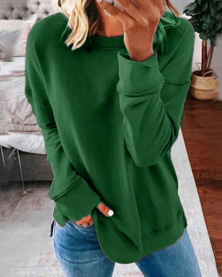 Women's Relaxed Crew Neck Pullover Sweater