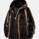 Animal Print Faux Fur Hooded Jacket