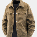 Leaf Print Corduroy Jacket
