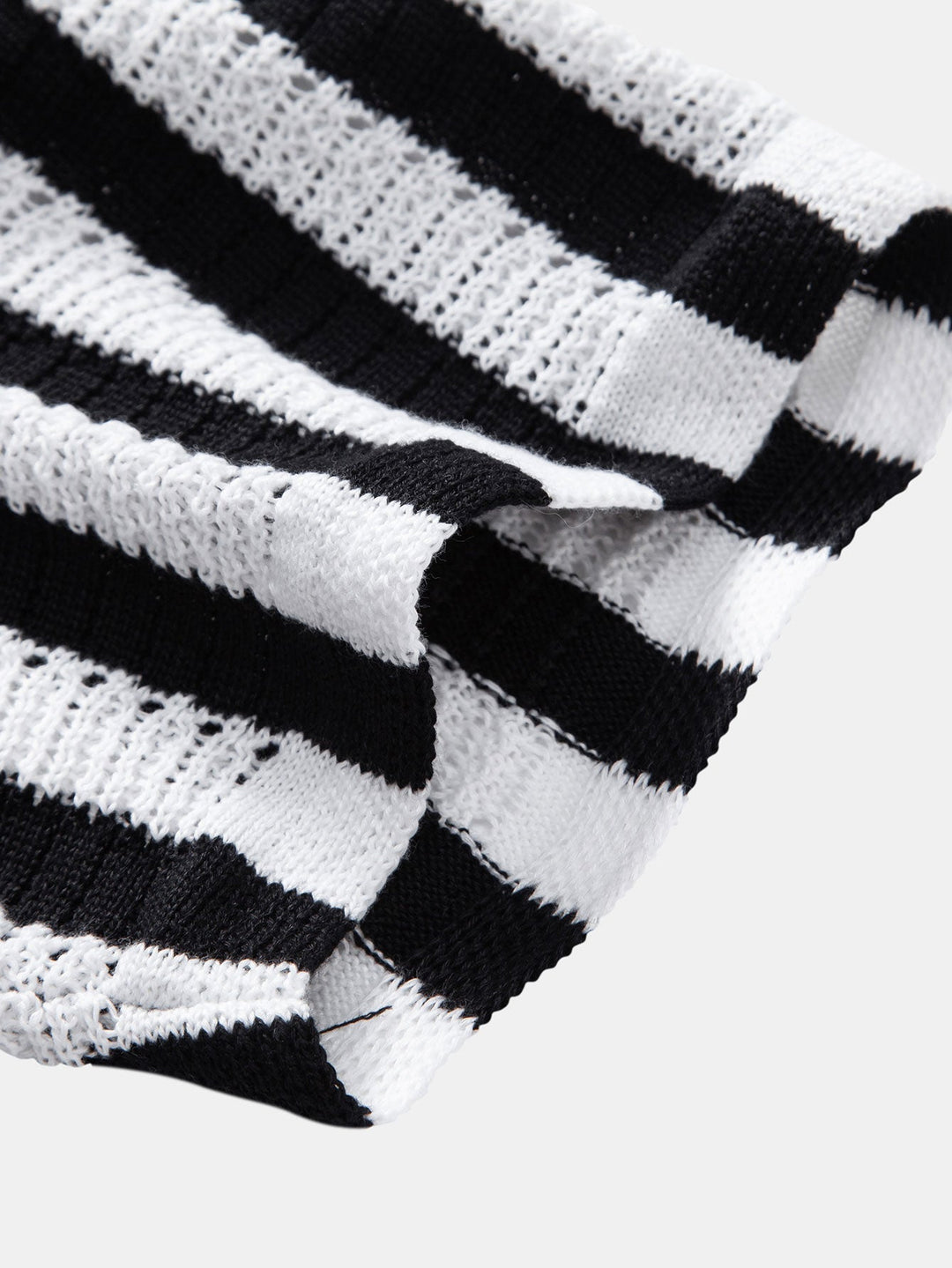 Drop Shoulder Stripe Crochet Shirt