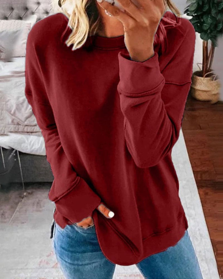 Women's Relaxed Crew Neck Pullover Sweater
