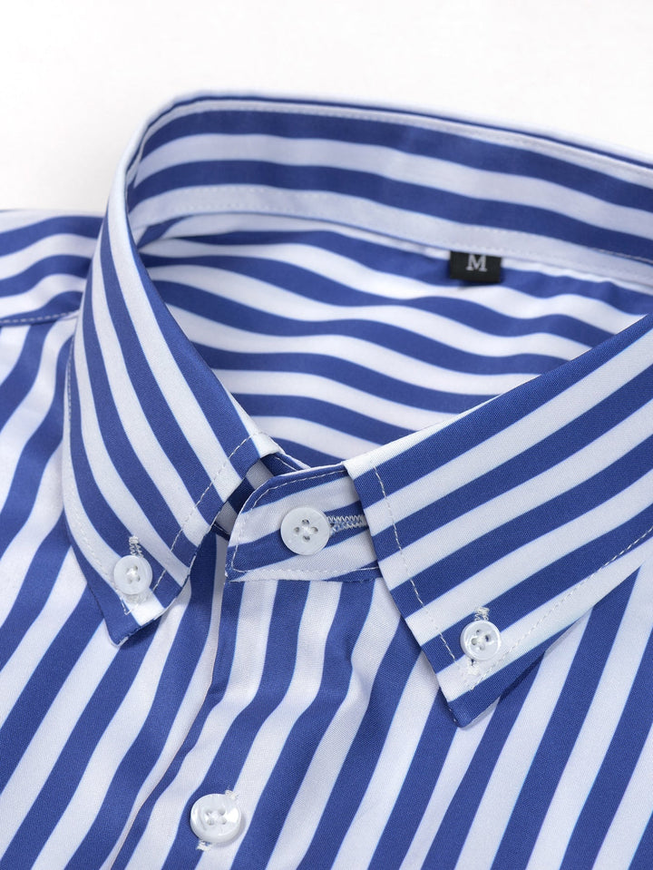 Long Sleeve Stripe Button Up Shirt