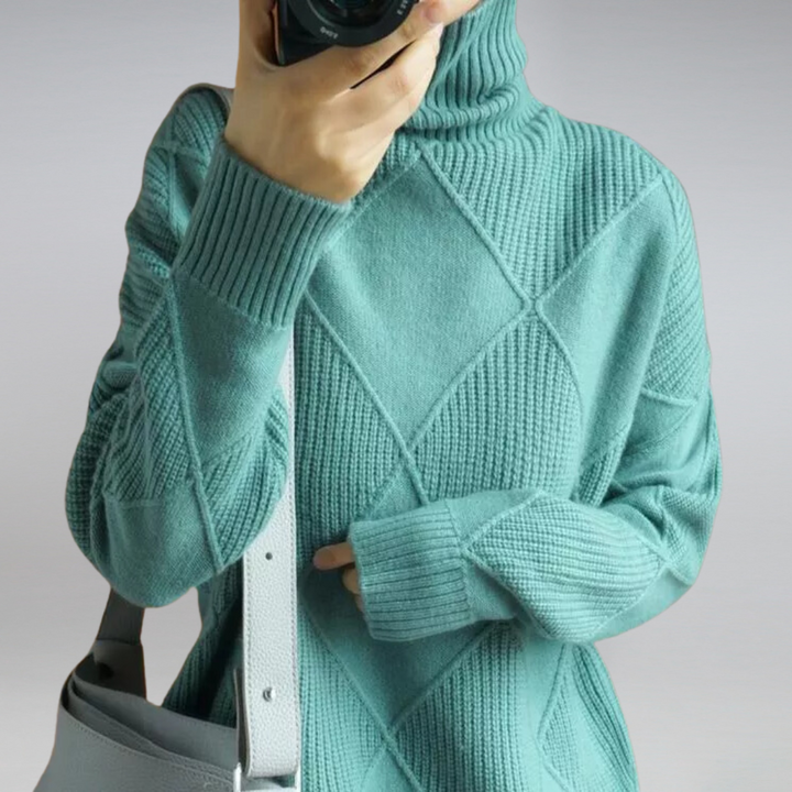 Turtleneck Sweater Women Relaxed Casual Fit