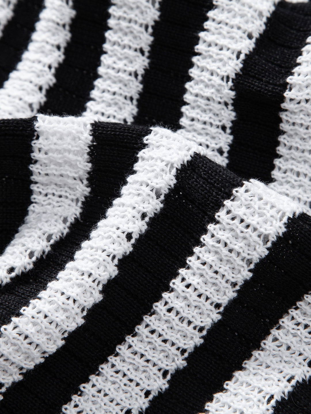Drop Shoulder Stripe Crochet Shirt