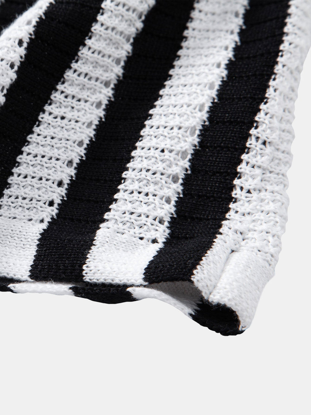 Drop Shoulder Stripe Crochet Shirt