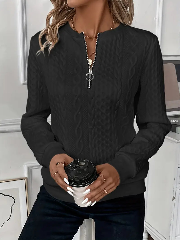 Women’s Cable Knit Quarter-Zip Pullover