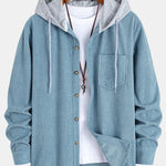 Waffle Corduroy Hooded Shirt