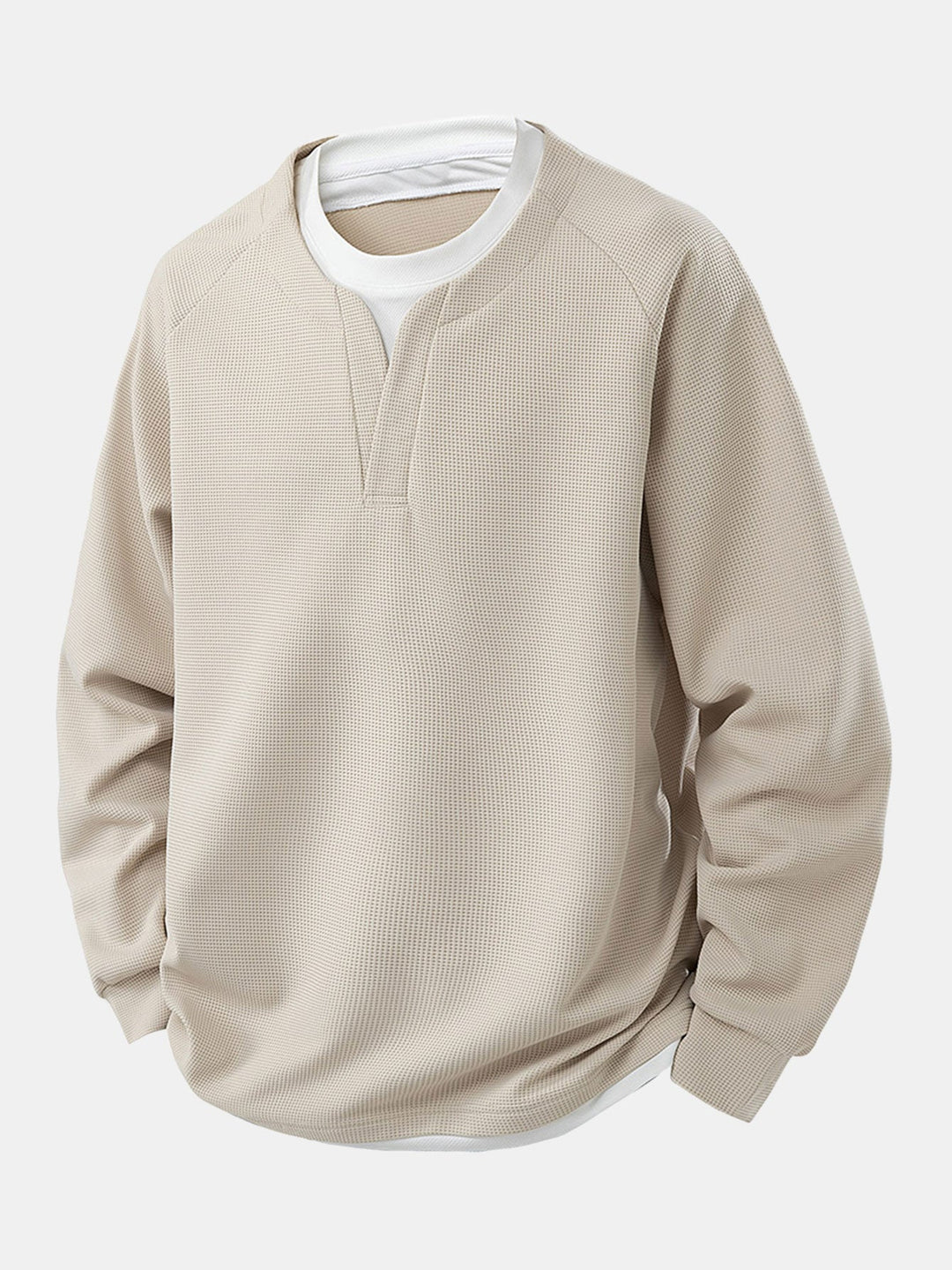 Raglan Sleeve 2 In 1 Waffle T-Shirt