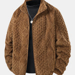 Geometric Jacquard Teddy Jacket