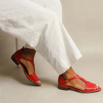 ALBINA | Elegant open low sandals with strap for a refined look