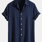 Linen Rayon Blend Button Up Shirt