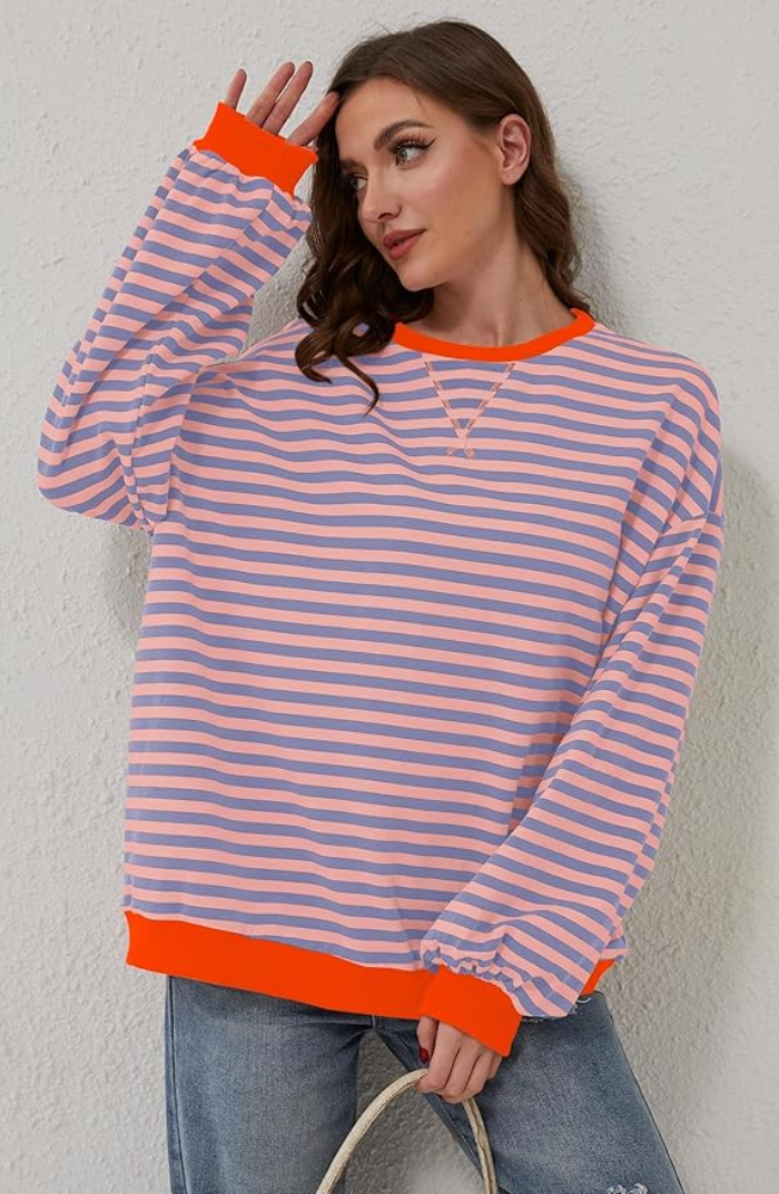 Women’s Oversized Striped Sweatshirt