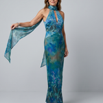 Juniper | Keyhole Halter Sleeveless Maxi Dress
