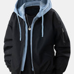 Contrast 2 In 1 Hooded Bomber Jacket