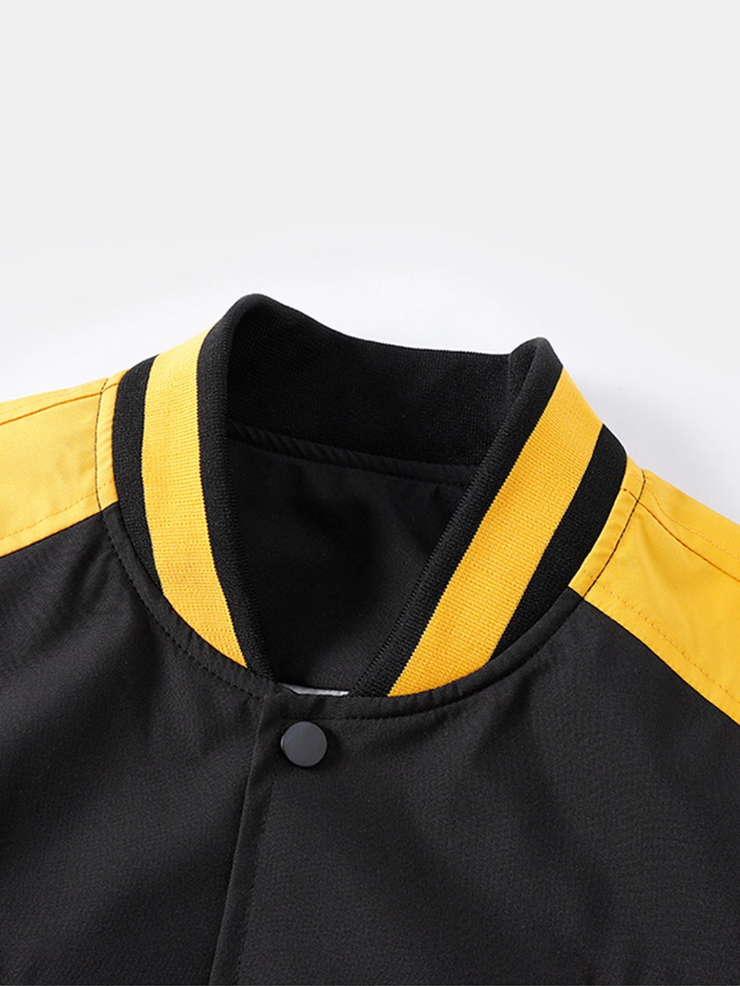 Relax Fit Contrast Embroidery Baseball Jacket