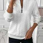 Women's Long Sleeve Zipper Sweater Loose Fit