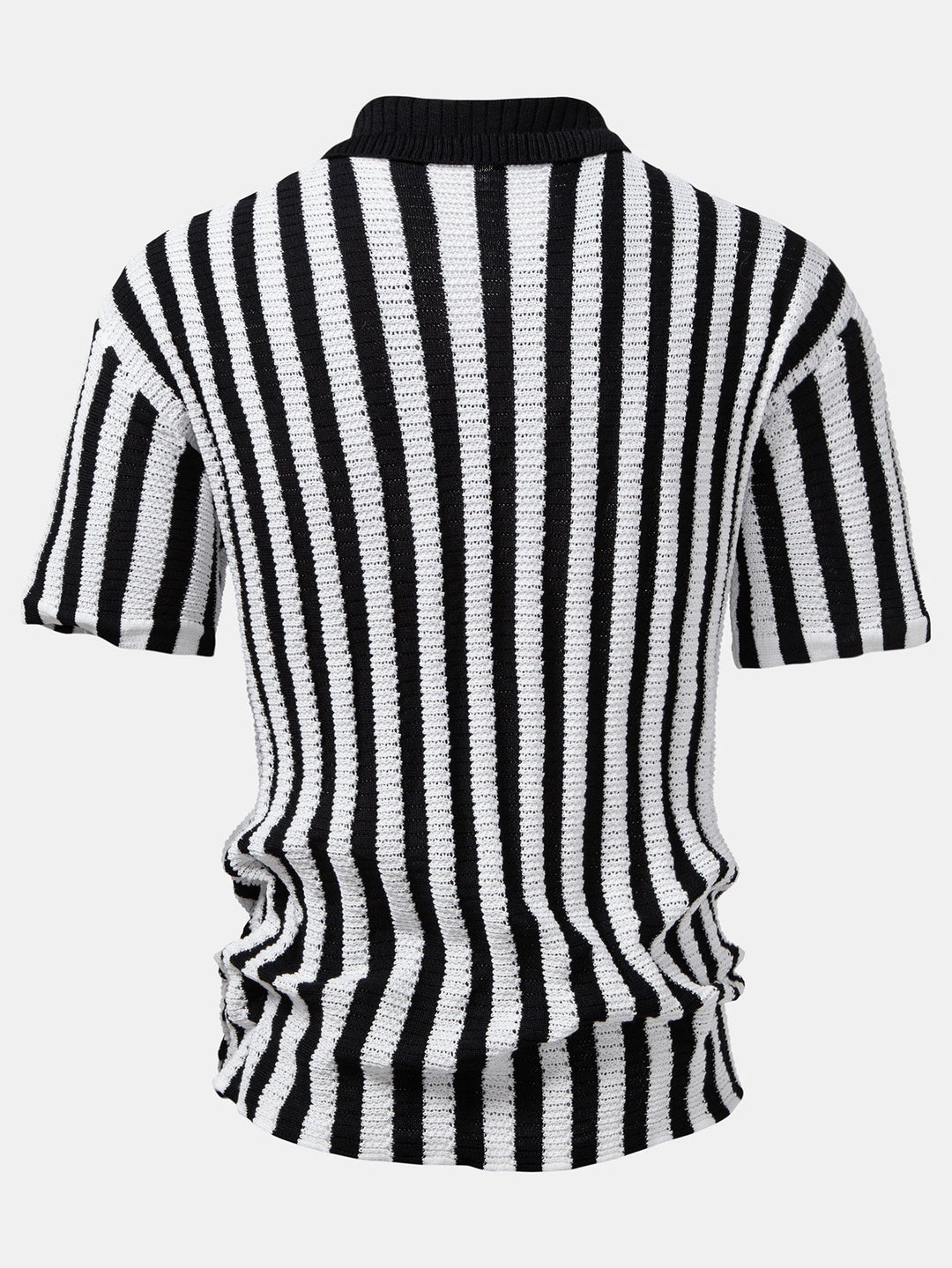 Drop Shoulder Stripe Crochet Shirt