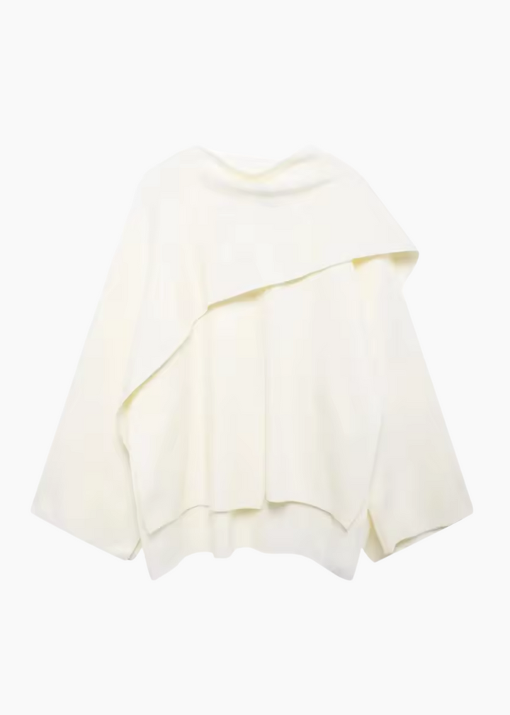 Women's Cape Coat with Integrated Scarf