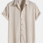 Corduroy Button Up Short Sleeved Shirt