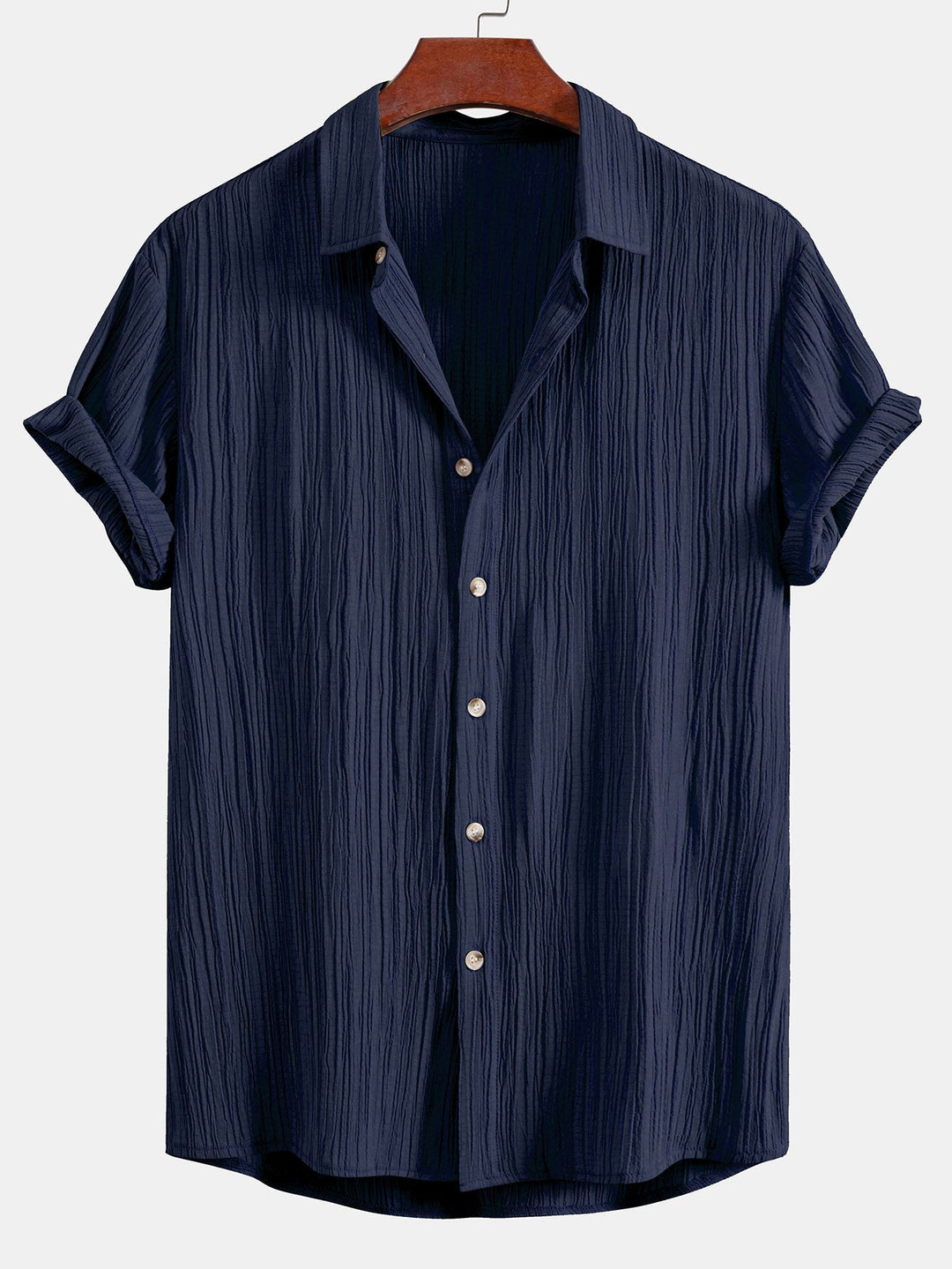 Wrinkled Textured Button Up Shirt