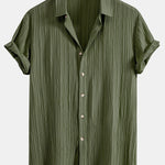 Wrinkled Textured Button Up Shirt