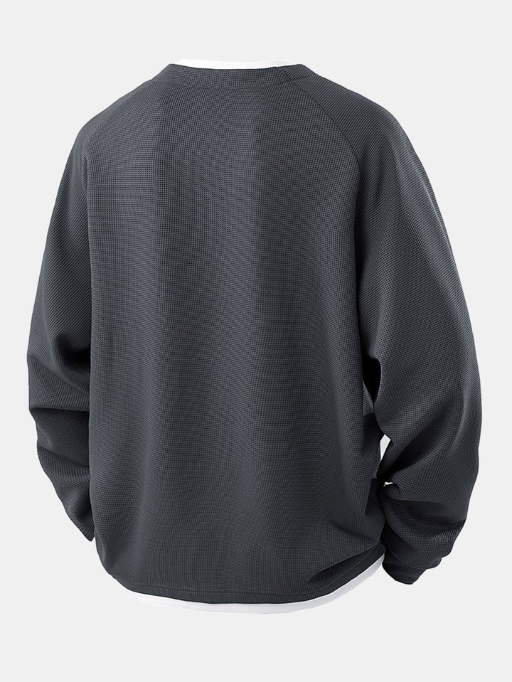 Raglan Sleeve 2 In 1 Waffle T-Shirt
