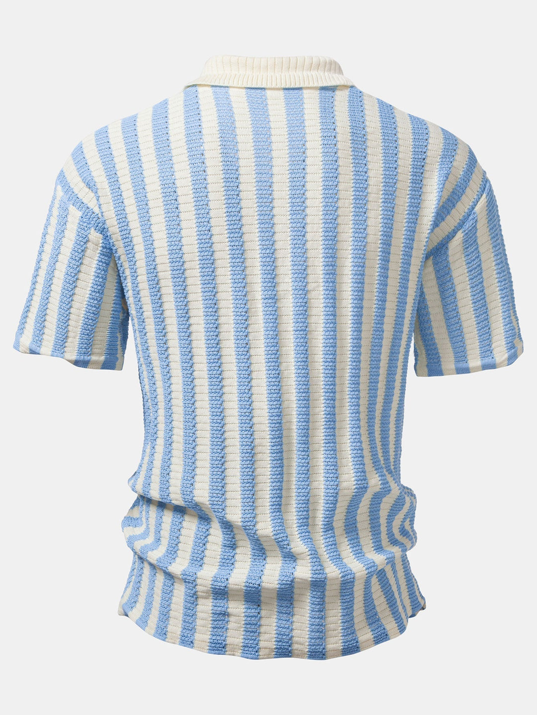 Drop Shoulder Stripe Crochet Shirt