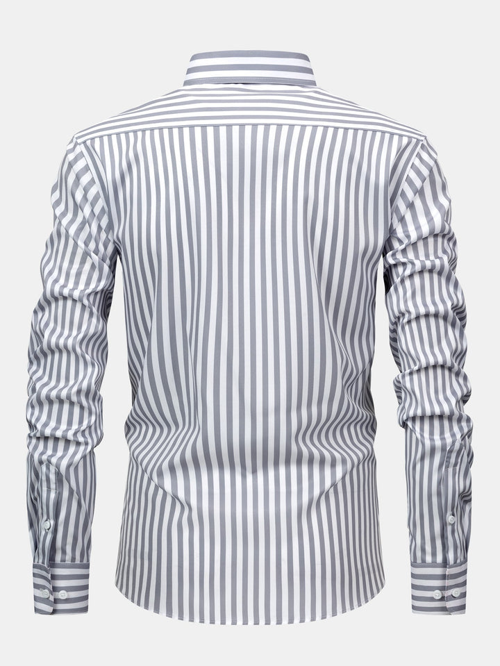 Long Sleeve Stripe Button Up Shirt