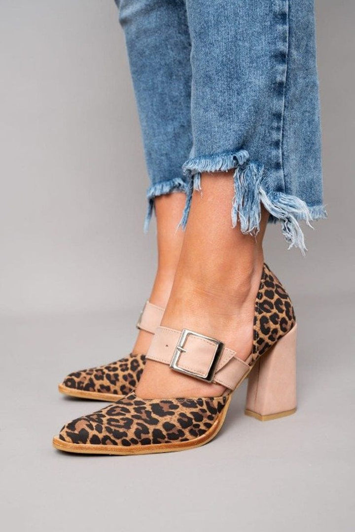 Ilana™ | Block Heels with Bold Leopard Print
