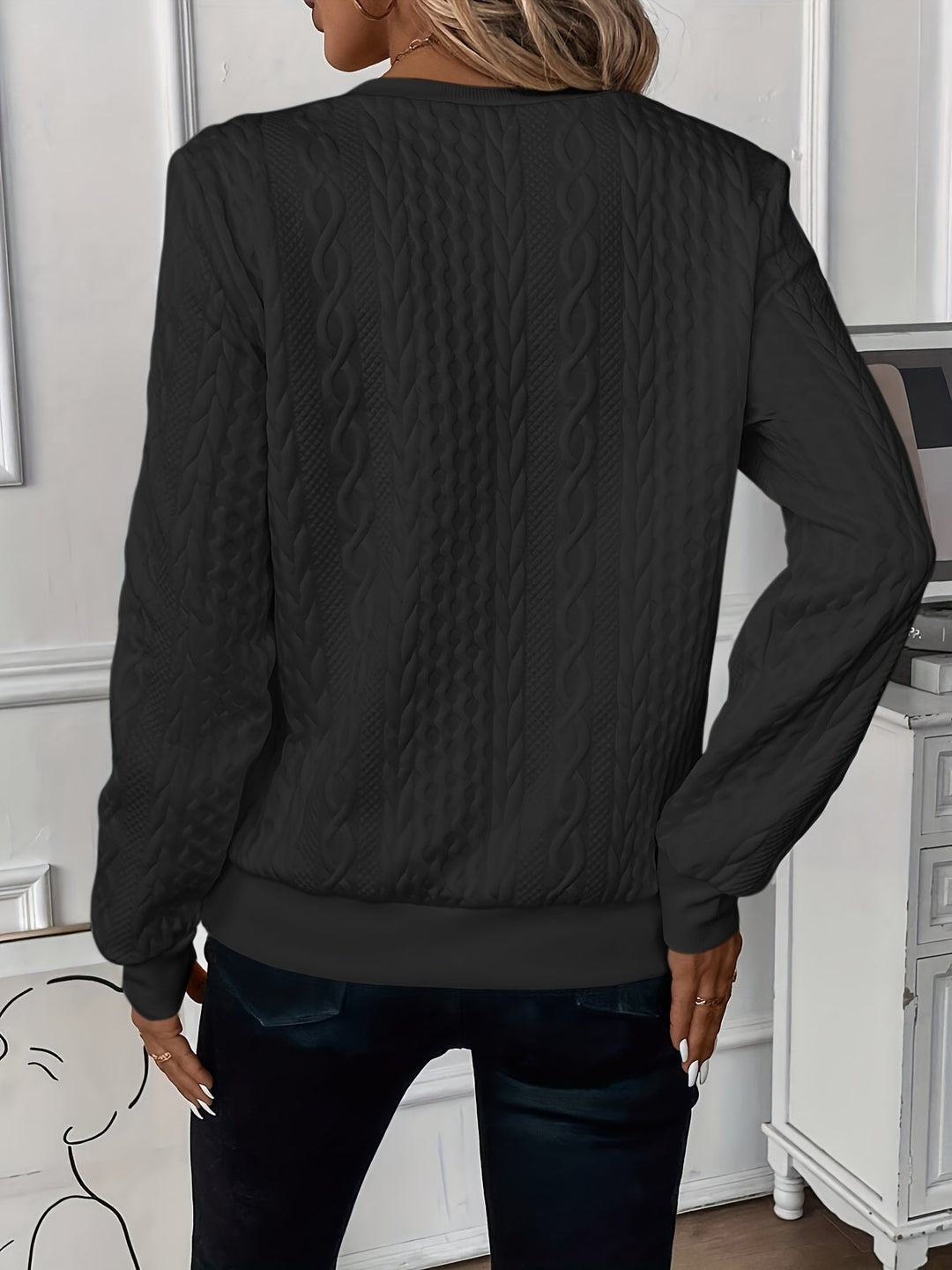 Women’s Cable Knit Quarter-Zip Pullover
