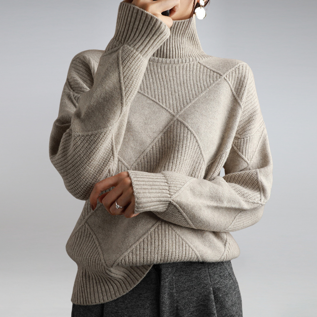 Turtleneck Sweater Women Relaxed Casual Fit