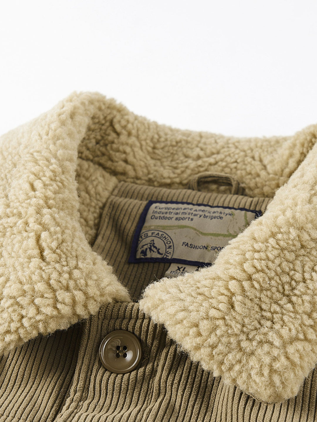 Teddy Fleece Lined Button Up Corduroy Jacket