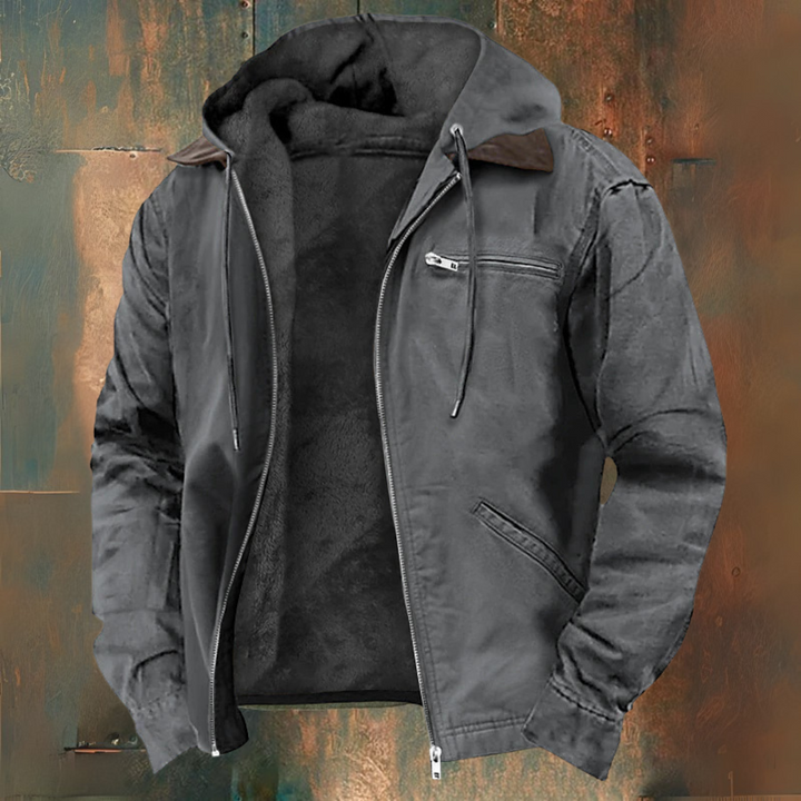 Hooded Sweat Jacket with Zipper