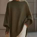 Women's Asymmetrical Knit Batwing Sweater Poncho