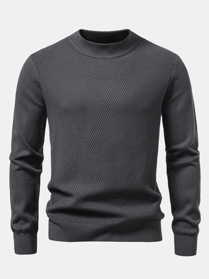 Stripe Mock Neck Sweater