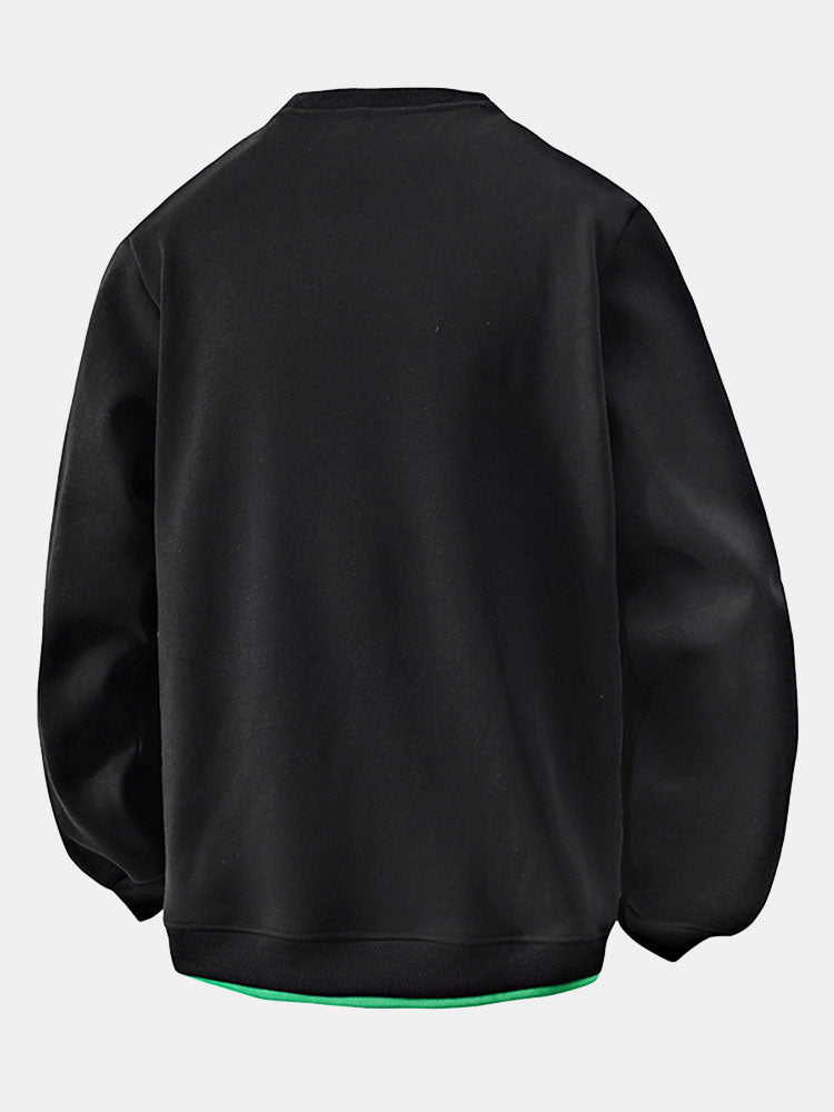 Relax Fit 2 In 1 Crew Neck Sweatshirt