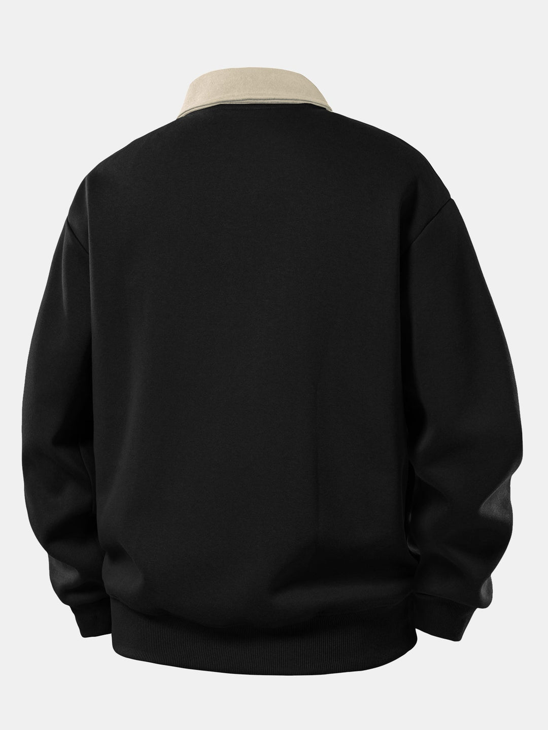 Relax Fit Vintage Car Print Contrast Polo Sweatshirt