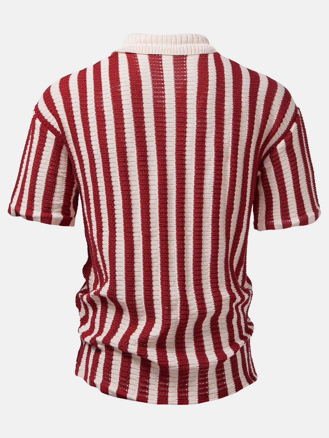 Drop Shoulder Stripe Crochet Shirt