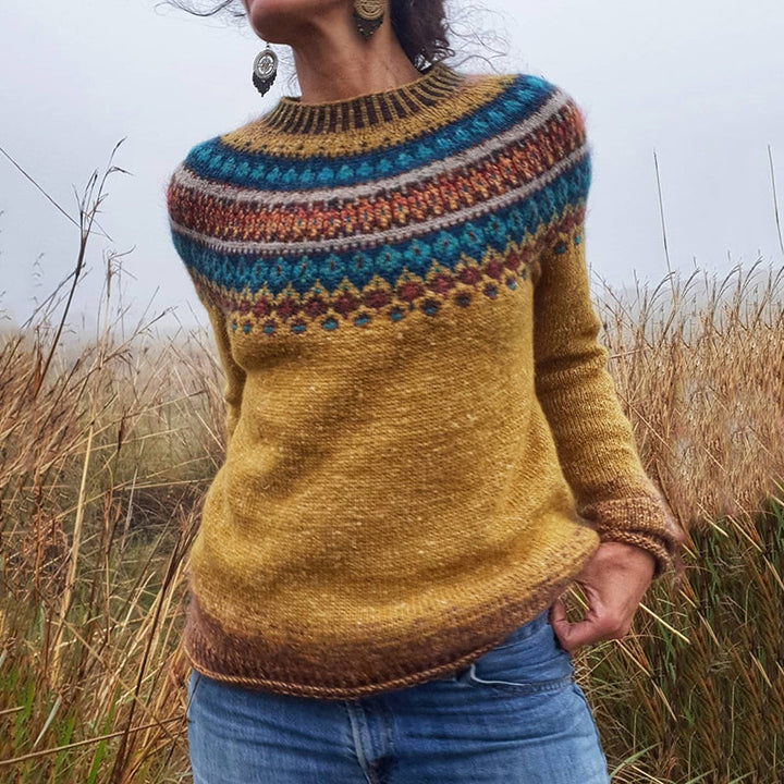 Women's Colored Knit Sweater Relaxed Fit