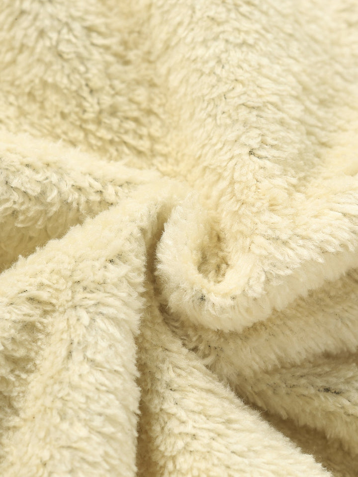 Teddy Lined Flannel Zip Hooded Coat