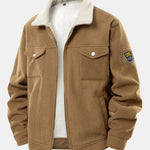 Teddy Lined Zipper Corduroy Jacket