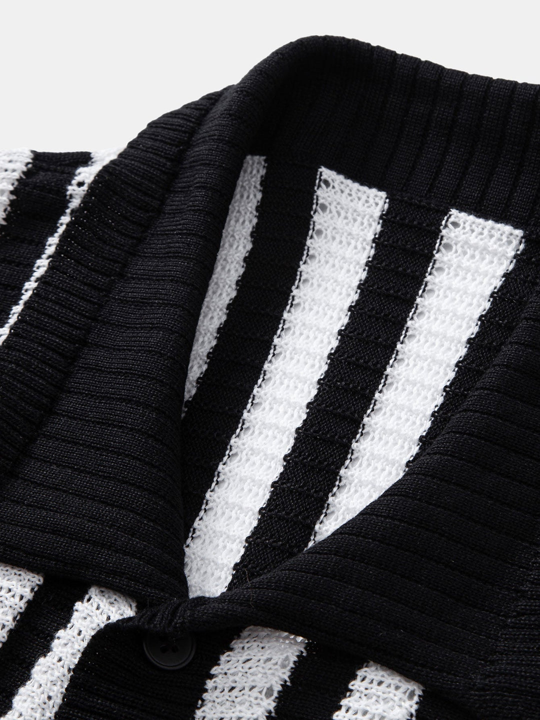 Drop Shoulder Stripe Crochet Shirt