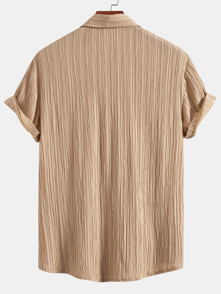 Wrinkled Textured Button Up Shirt