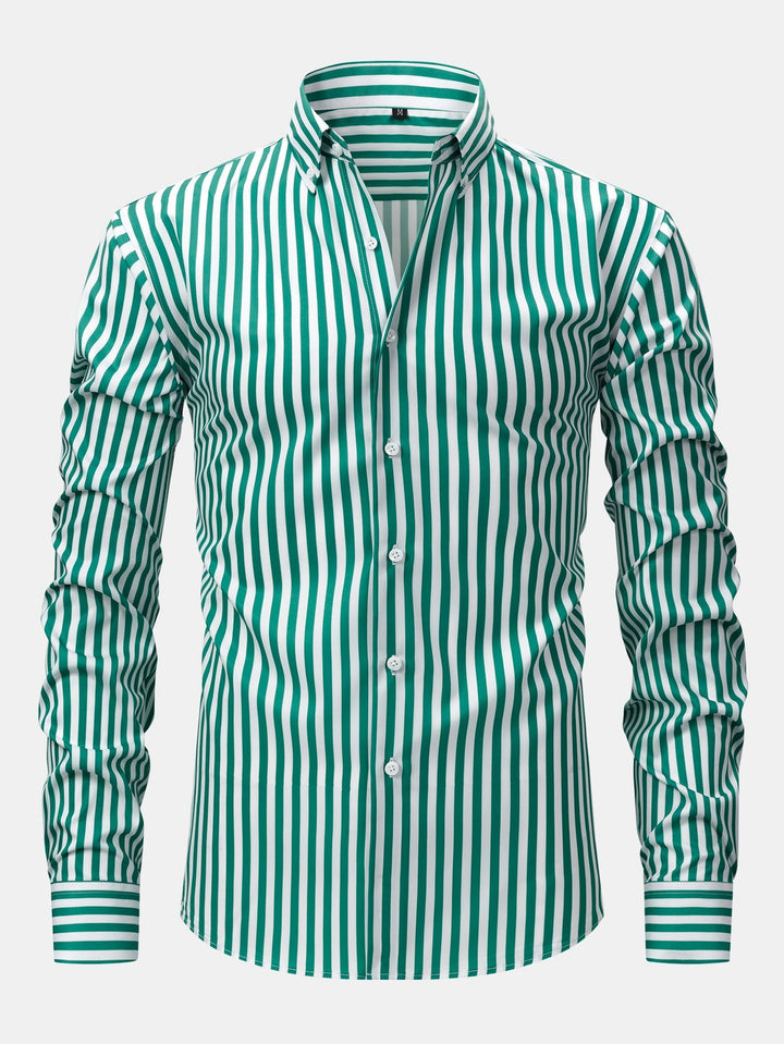 Long Sleeve Stripe Button Up Shirt