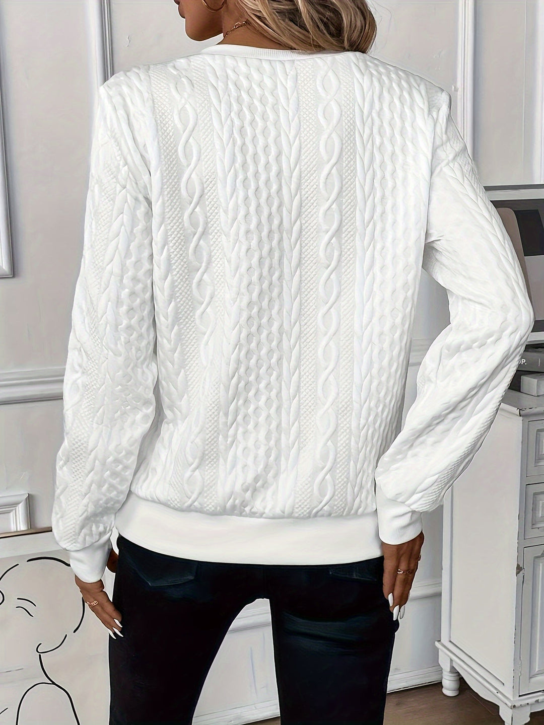 Women’s Cable Knit Quarter-Zip Pullover