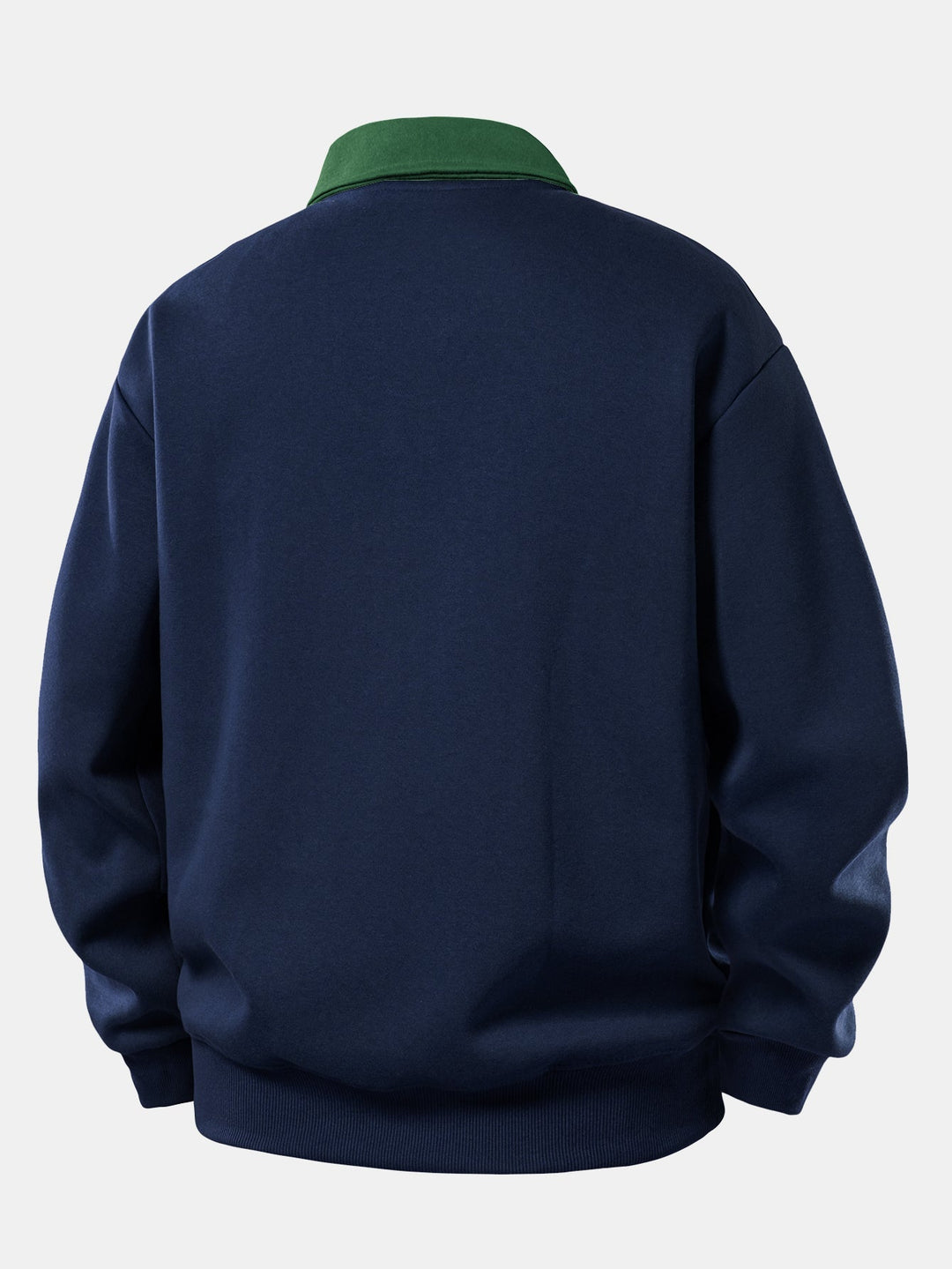 Relax Fit Vintage Car Print Contrast Polo Sweatshirt