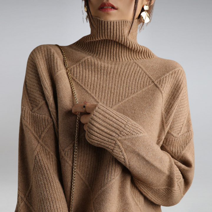 Turtleneck Sweater Women Relaxed Casual Fit