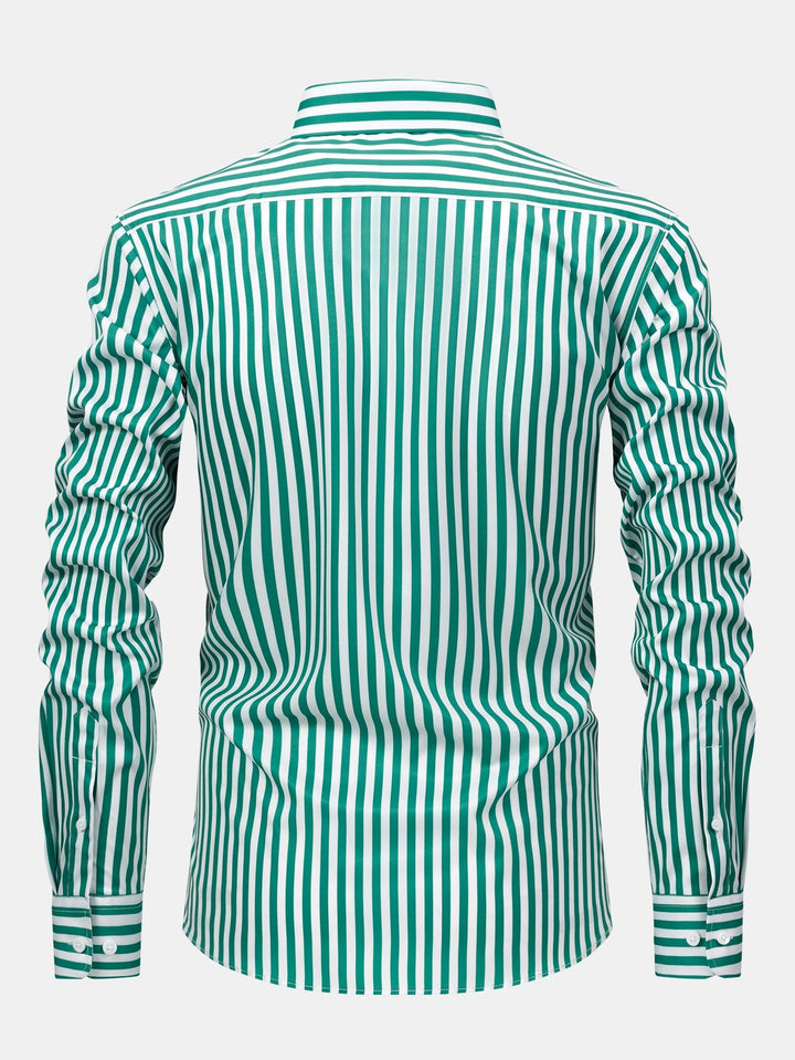 Long Sleeve Stripe Button Up Shirt