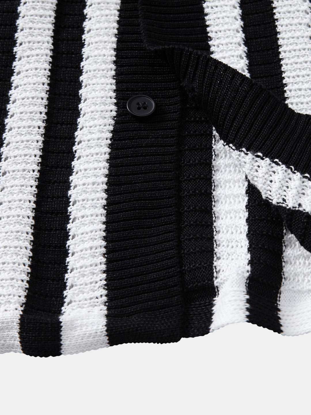 Drop Shoulder Stripe Crochet Shirt