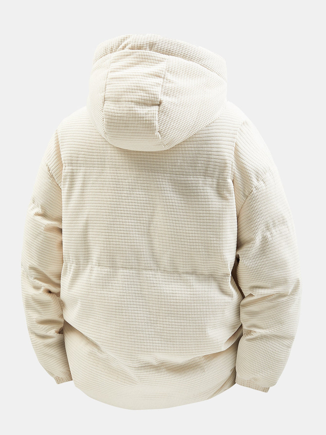 Teddy Lined Corduroy Hooded Puffer Coat